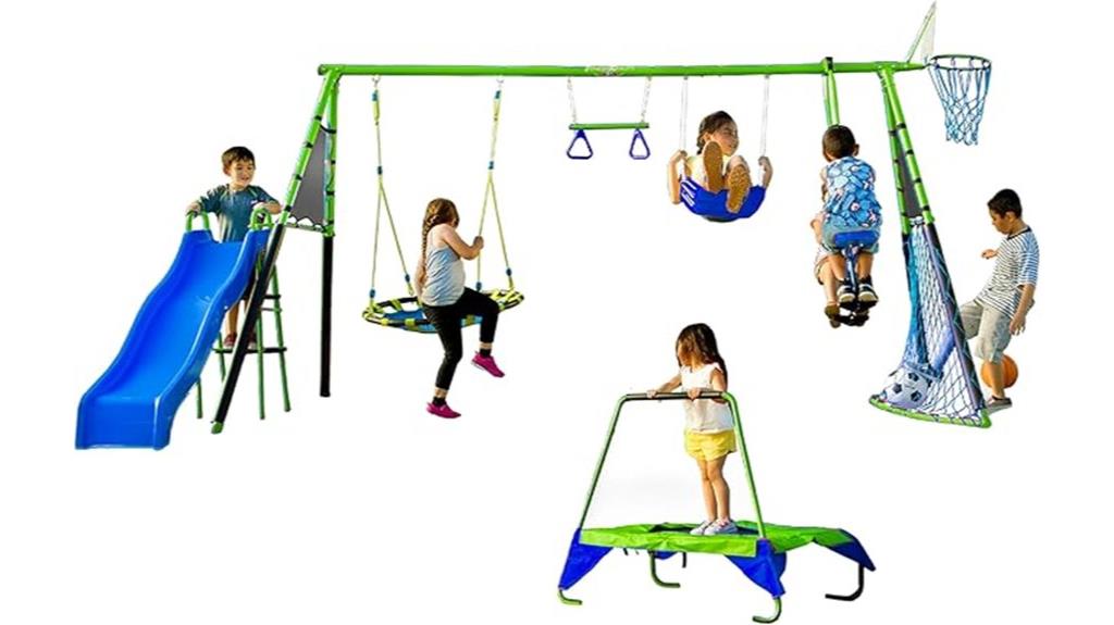 outdoor playground with stations