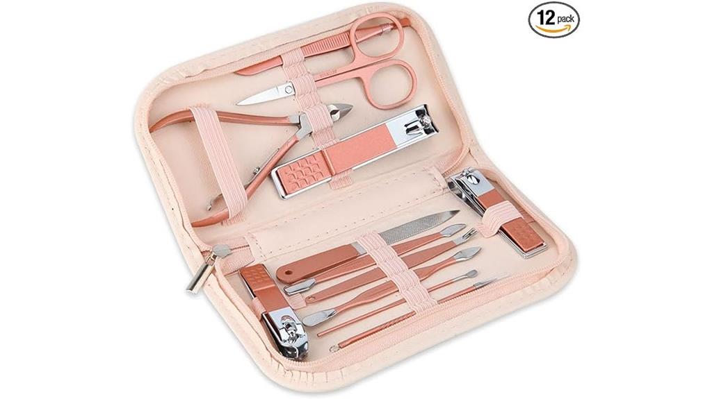 pink leather nail kit
