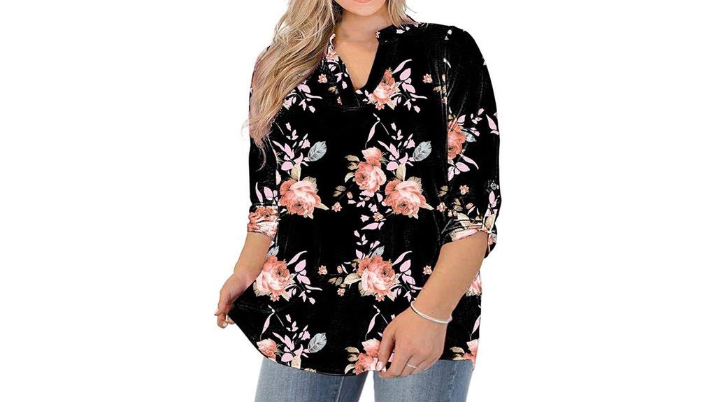 plus size v neck tops