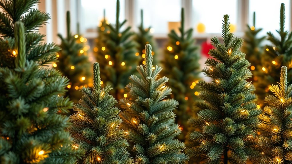 realistic pre lit christmas trees