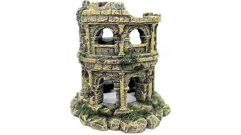 roman inspired fish tank decor