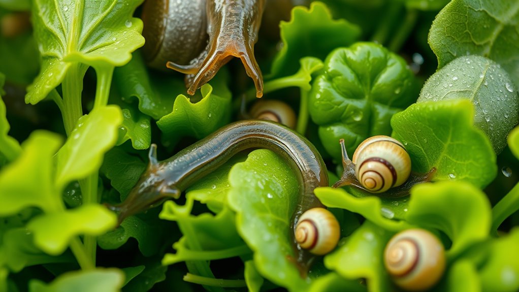 salad greens infested with slugs