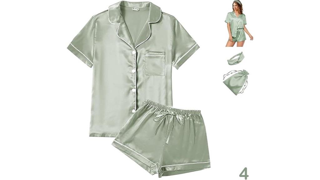 silky satin pajama set