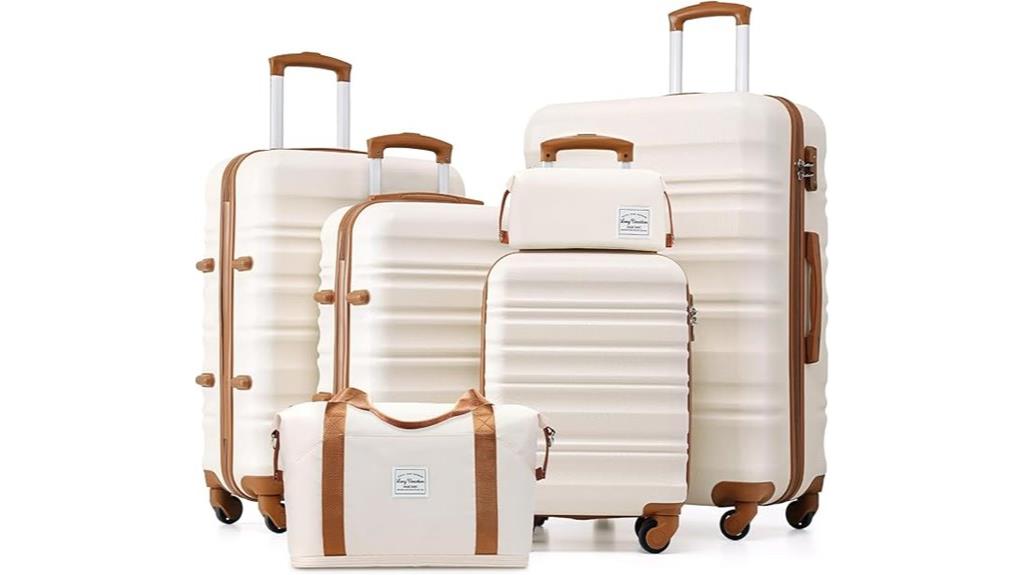 six piece hardshell luggage