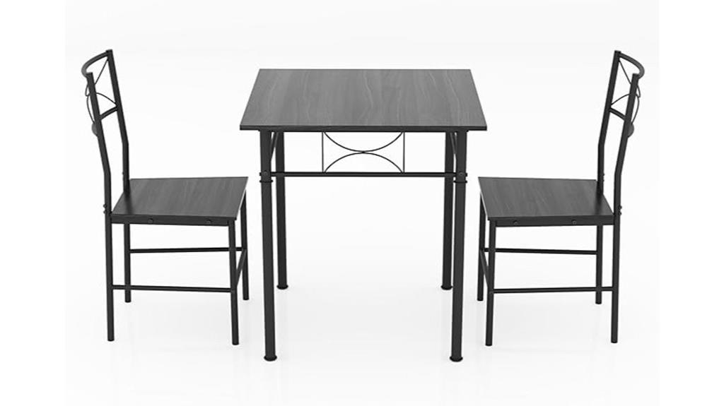 small iron dining set