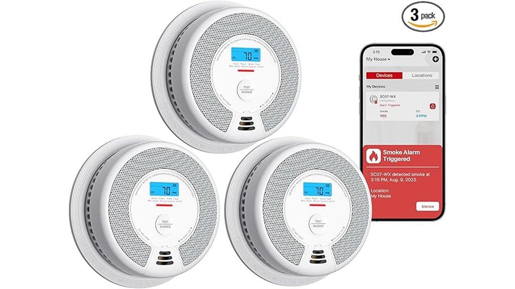 smart smoke co detector trio