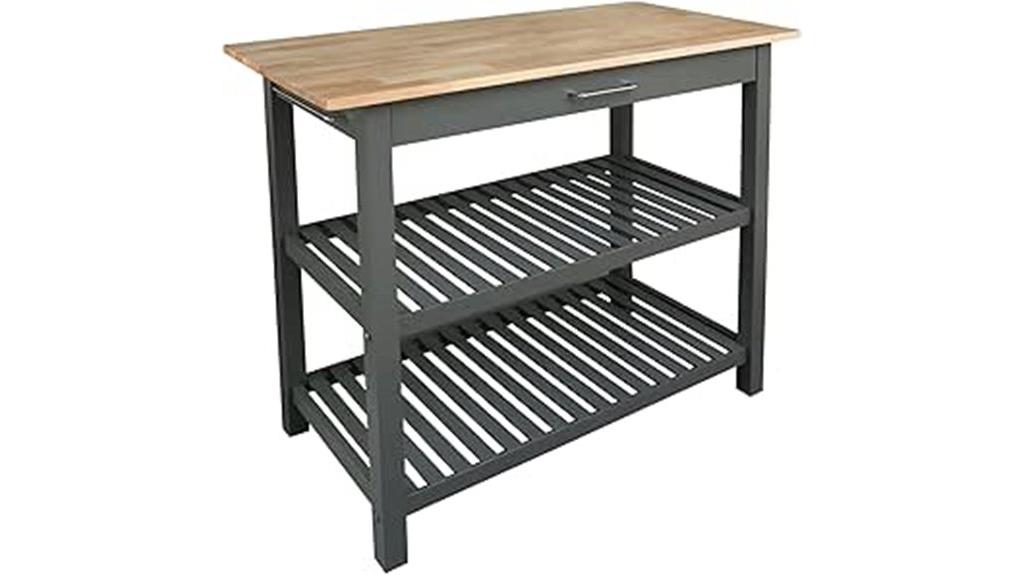 solid hardwood kitchen island