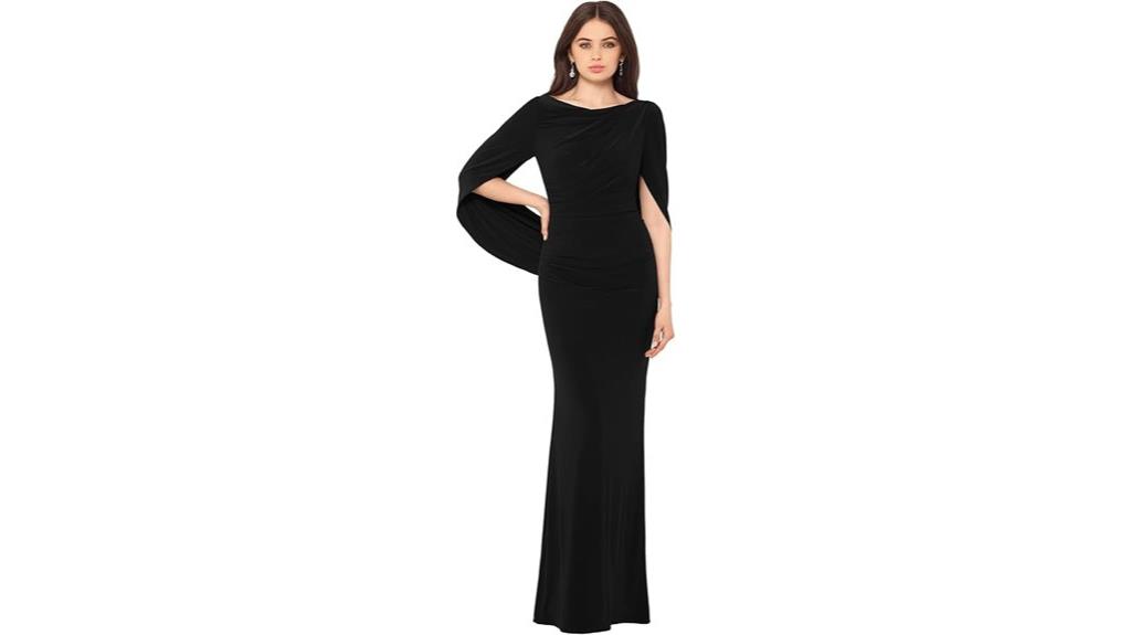 stretchy cowl neck gown