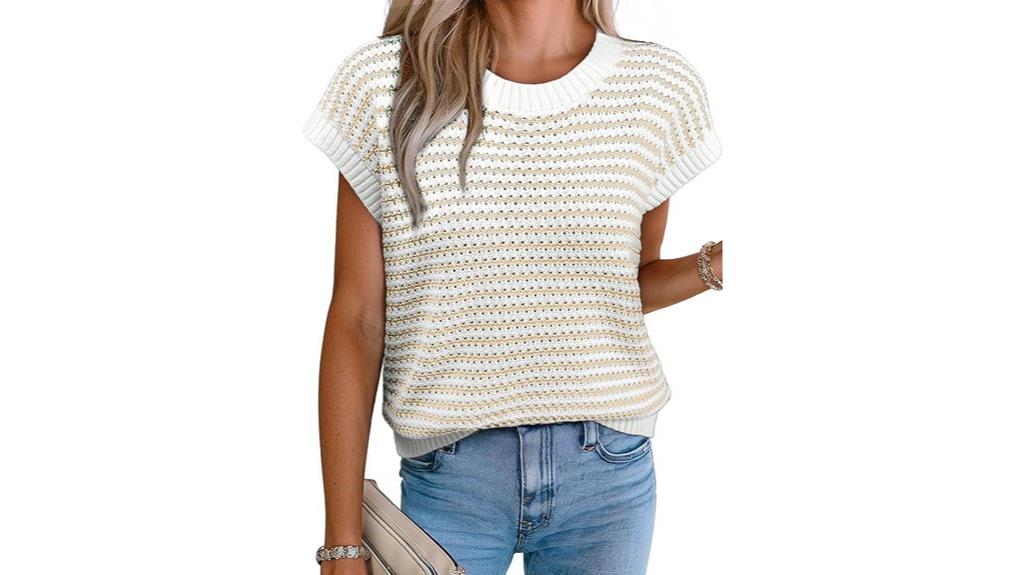 striped round neck sweater vest