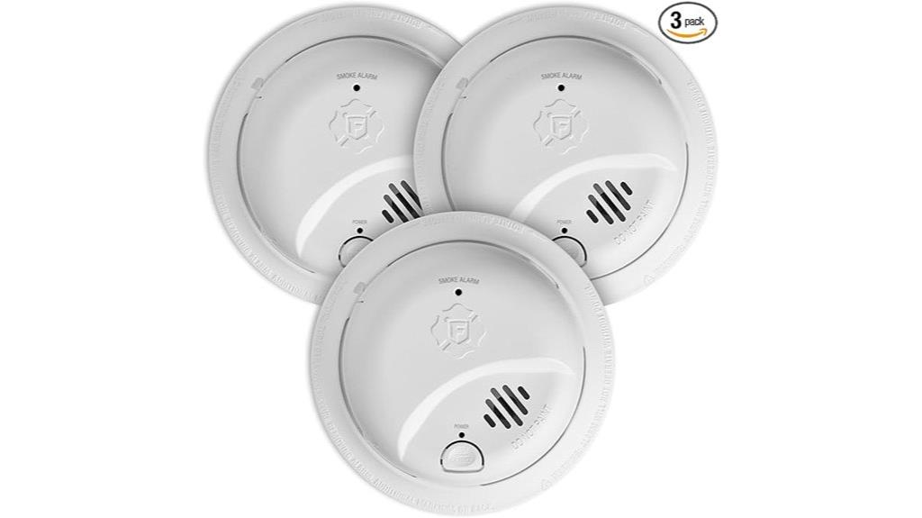 three smoke alarms pack