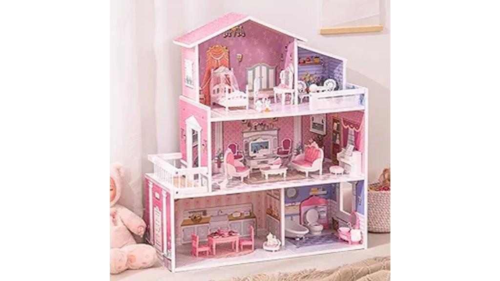 three story wooden dollhouse