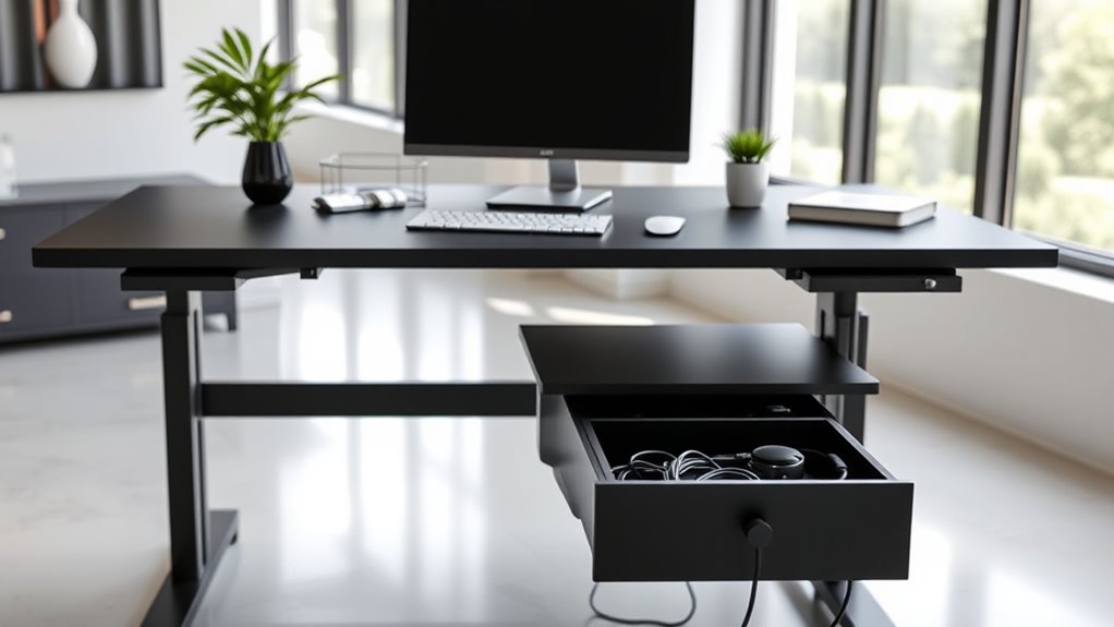 top adjustable desks with storage
