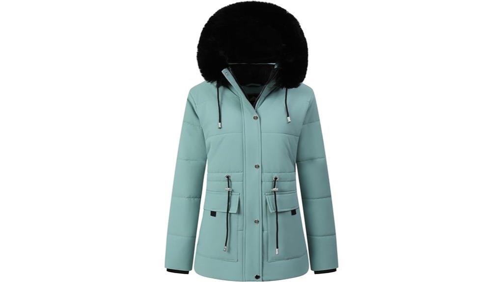 winter fleece lined puffer