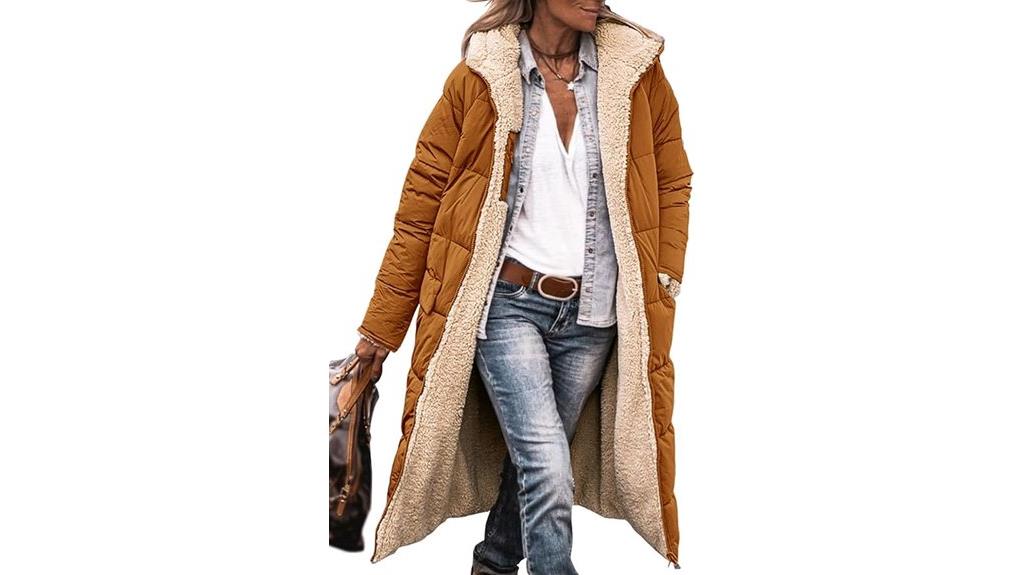 women s oversized shearling coat