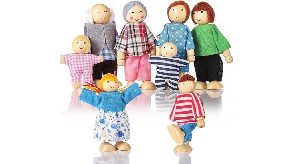 wooden dollhouse family figures
