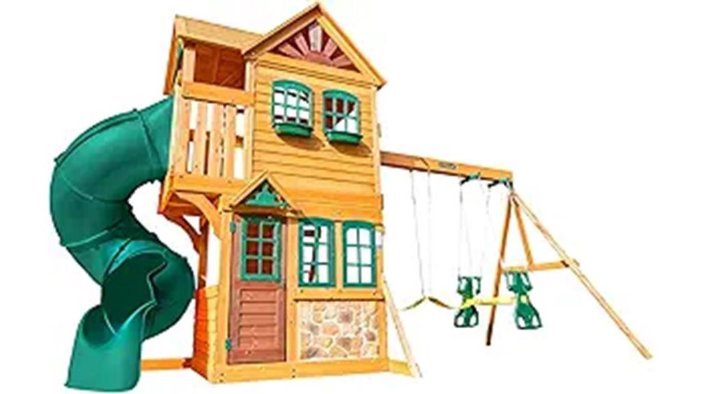 wooden swing set for kids