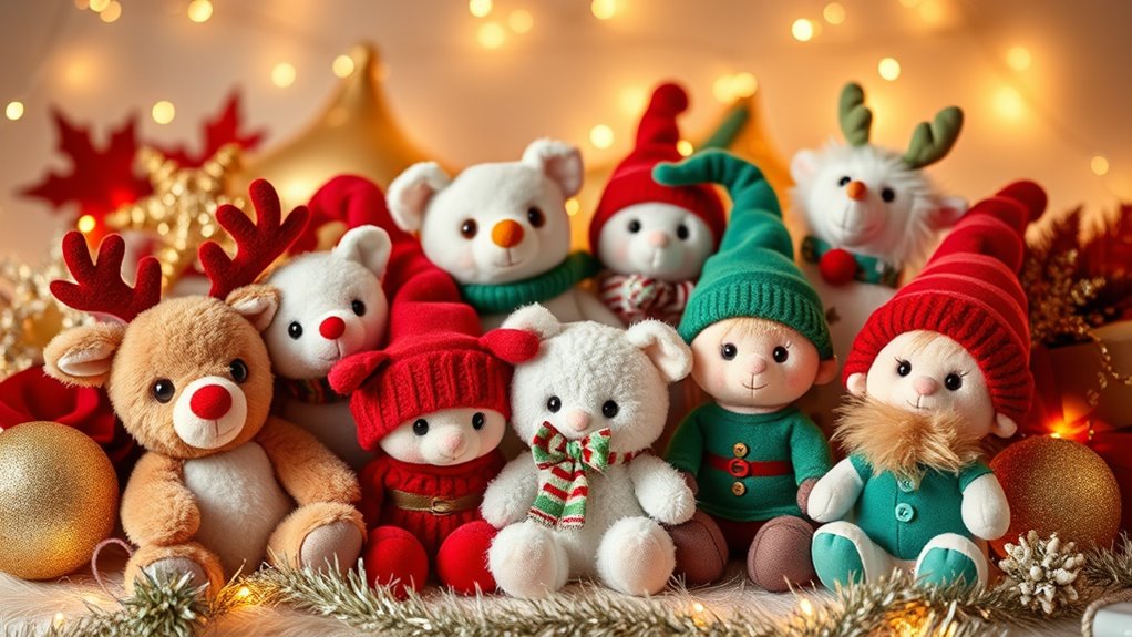 choosing festive plush toys