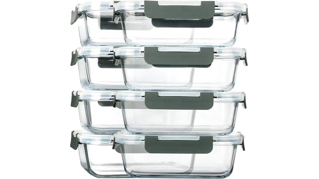 eight glass containers pack