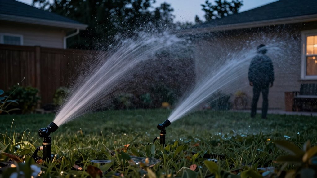 aim sprinkler at entry points