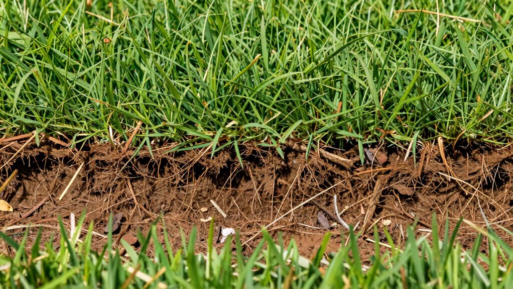 assessing lawn thatch levels