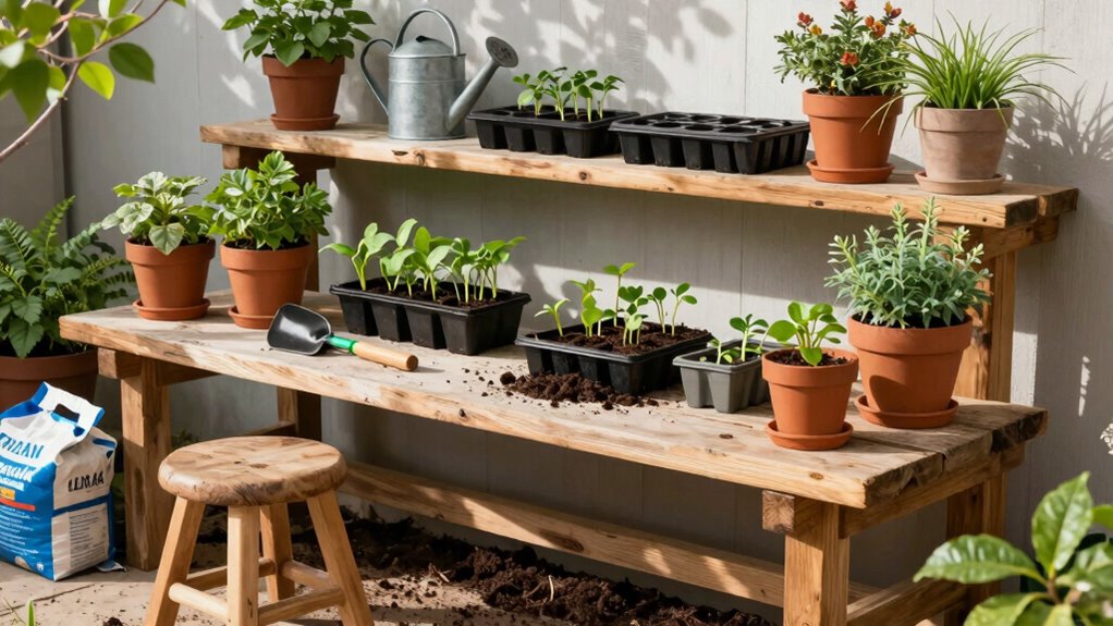 ergonomic potting workspace design
