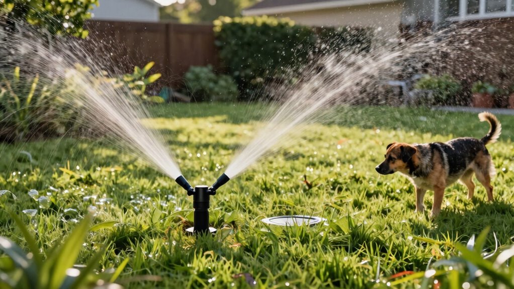 incorrectly aimed sprinkler fails