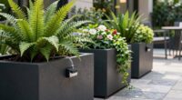 large patio planters with irrigation