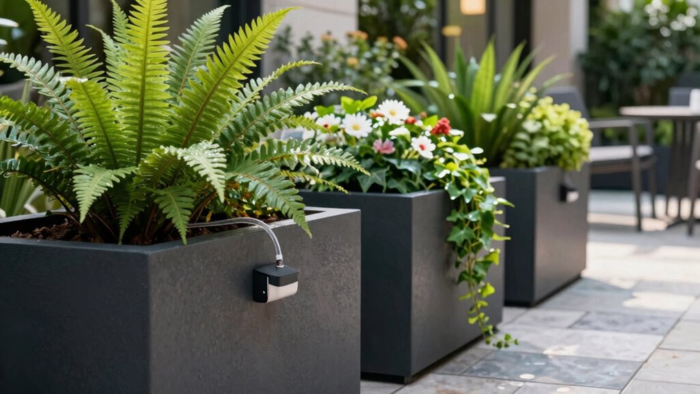 large patio planters with irrigation