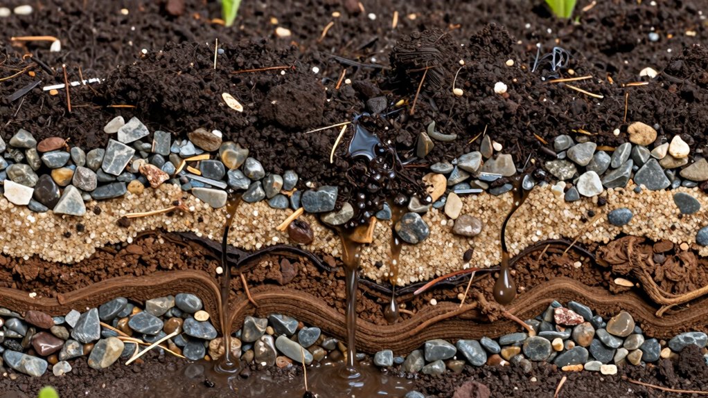 layering materials does not improve drainage