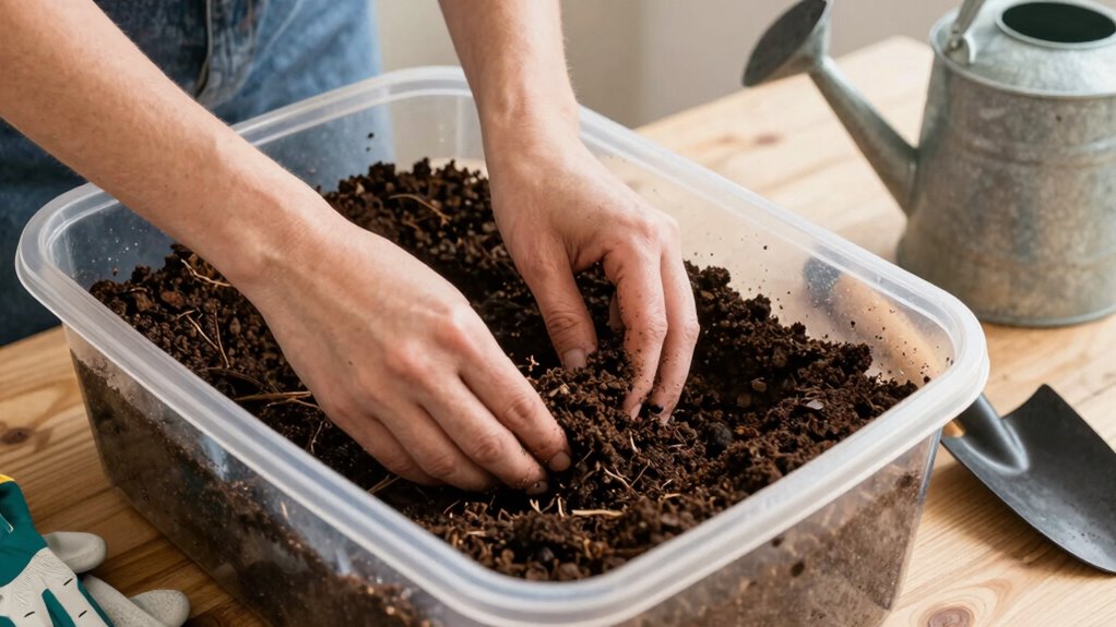 prepare soil and equipment