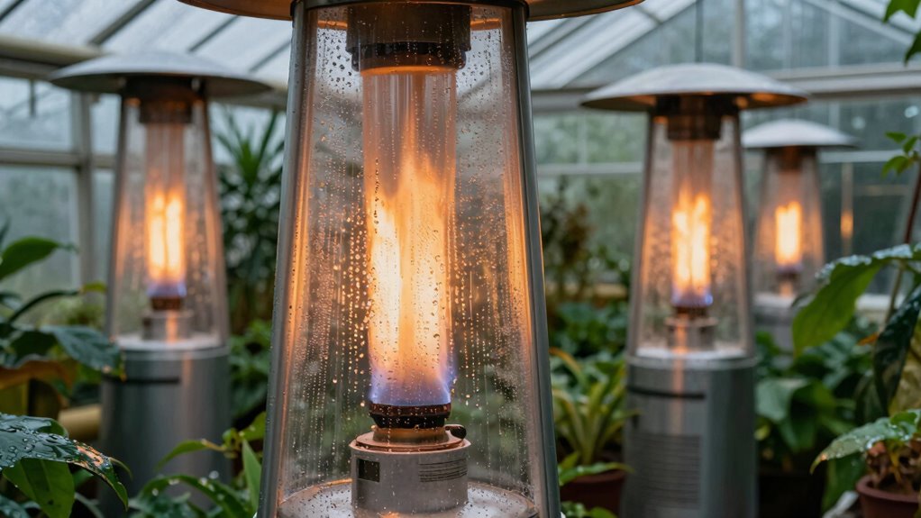 propane combustion increases greenhouse condensation