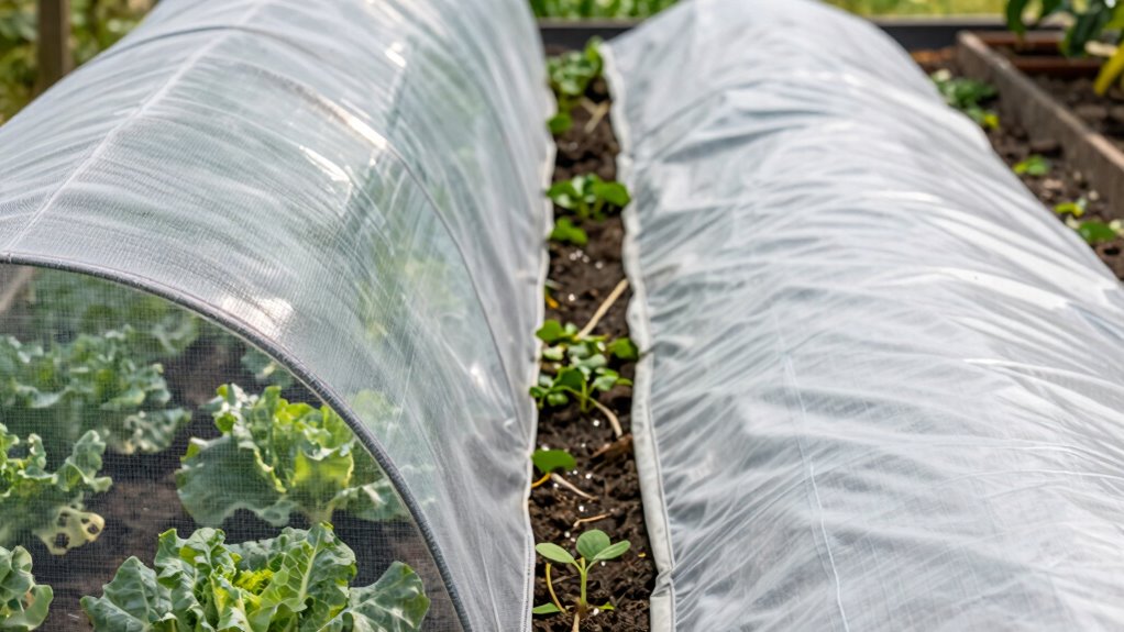 protect crops with mesh covers