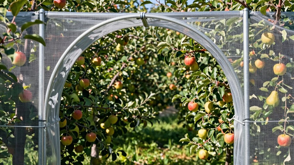 protecting fruit with netting