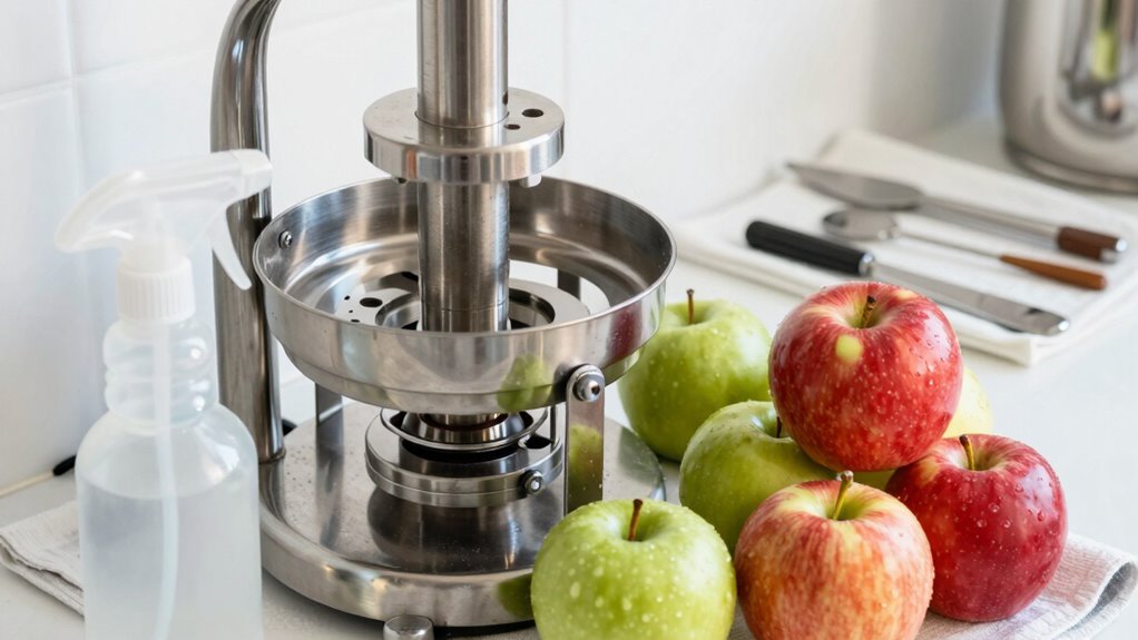 sanitize and disassemble equipment