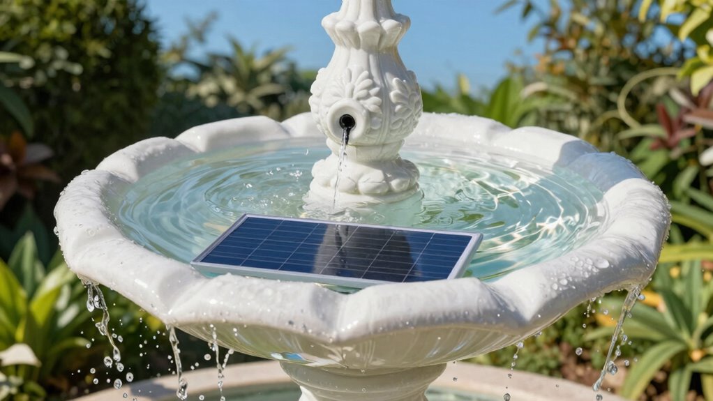 solar powered fountain features