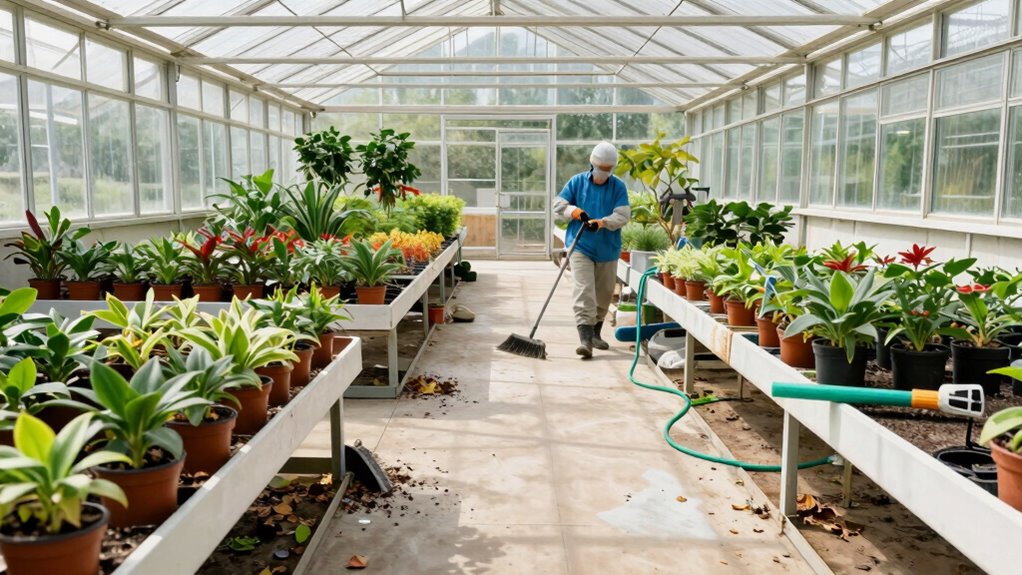 thorough greenhouse cleaning practices