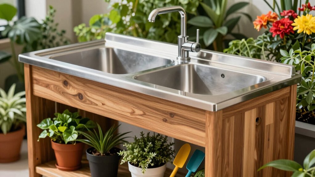 top stainless steel potting benches