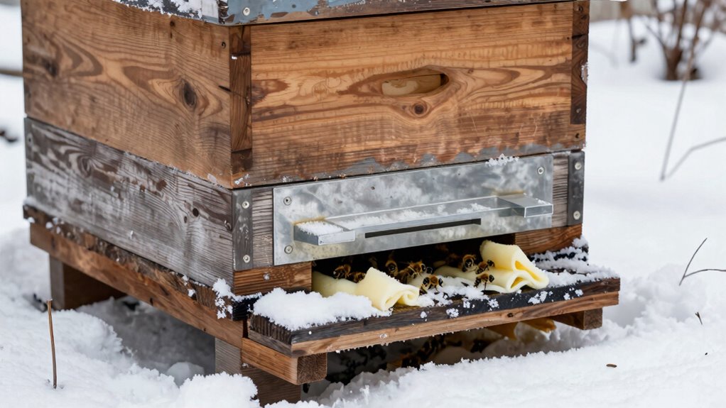 winter hive stress signs