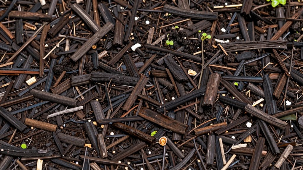 wood mulch decomposes slowly
