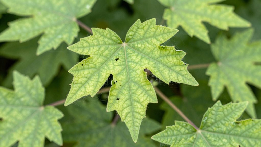 damaged leaves reveal pests