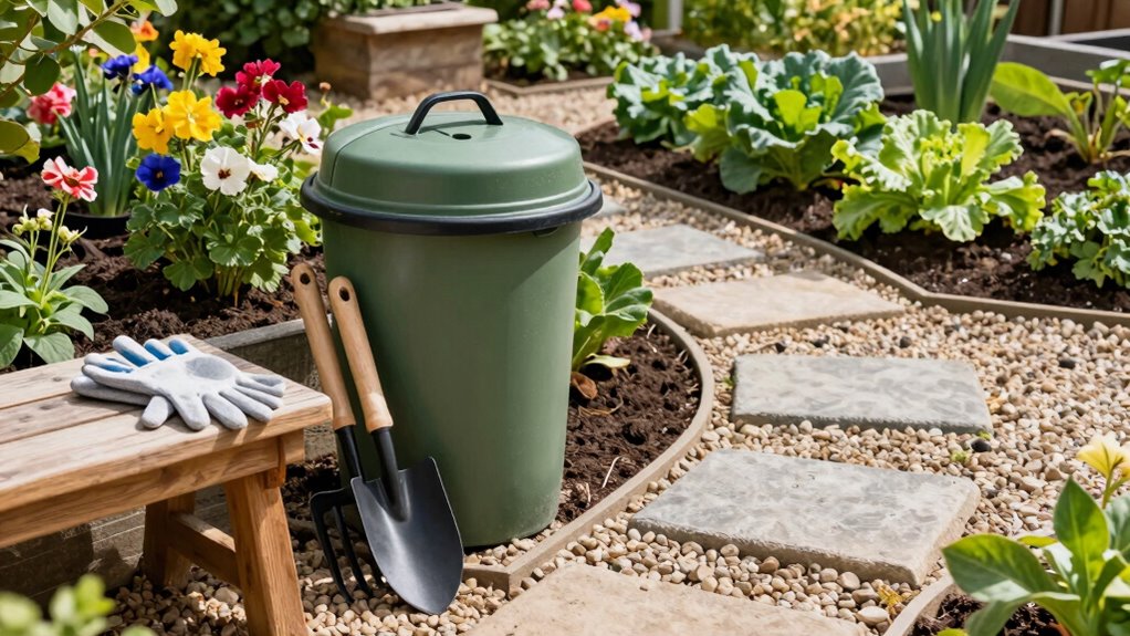 efficient compost and tool placement