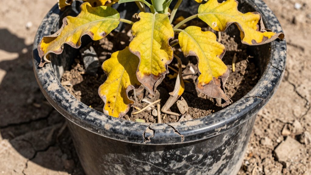 heat causes container plants