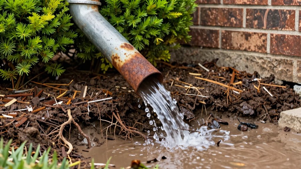improper downspout placement causes flooding