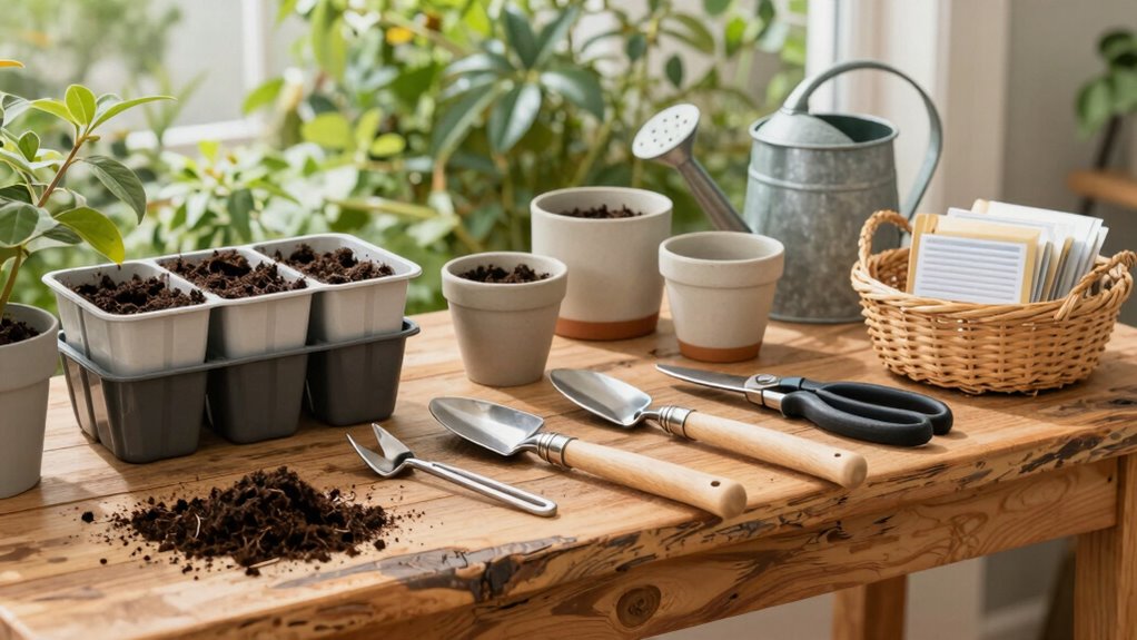 organized accessible gardening workspace