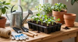 organized gardening workspace setup