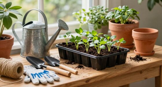 organized gardening workspace setup
