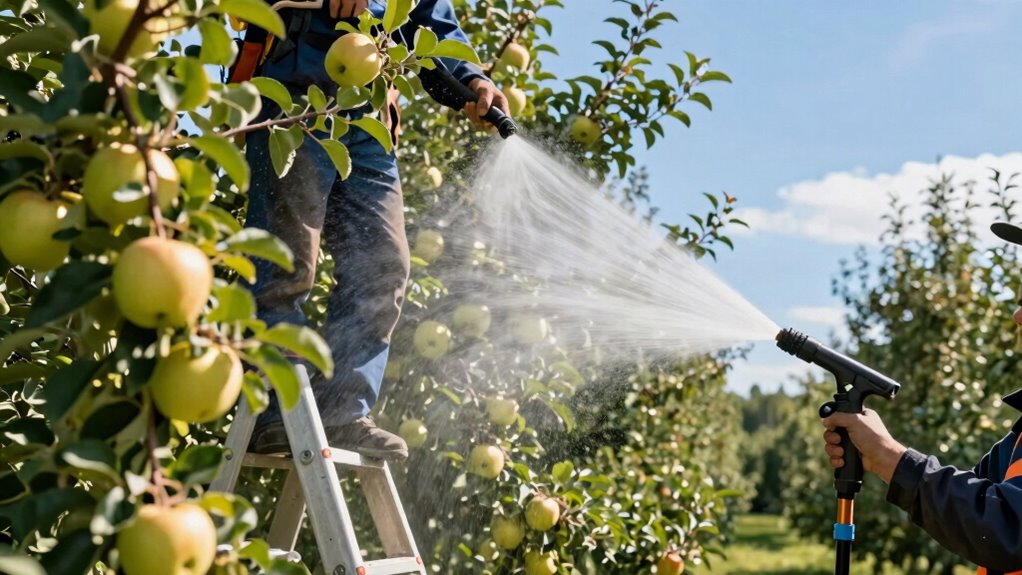 precision spraying for tall trees