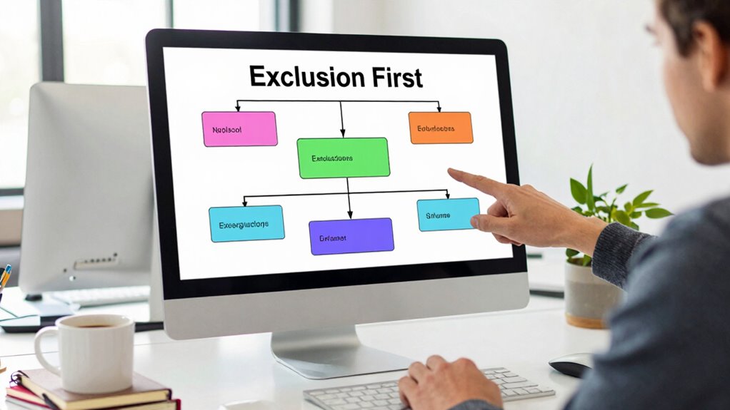 prioritize exclusion before treatment