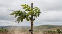 secure young plants against wind