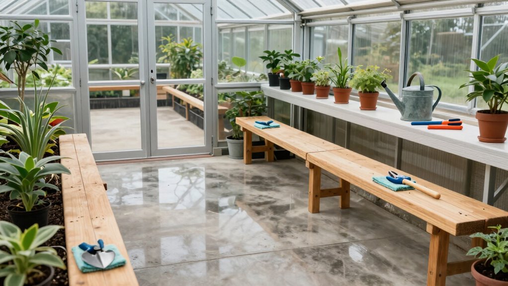 systematic greenhouse cleaning routine